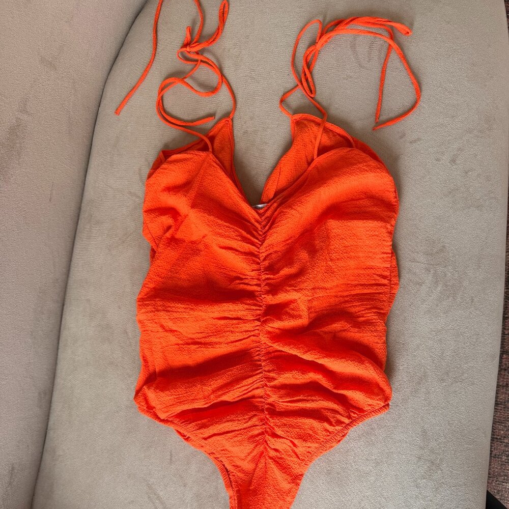Zara Orange tie Bodysuit